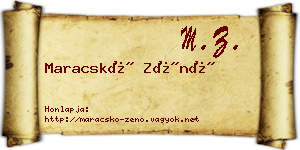 Maracskó Zénó névjegykártya